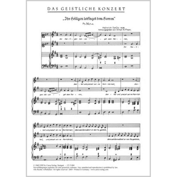 Ihr Heiligen, lobsinget : aus: Kleine geistliche Konzerte I