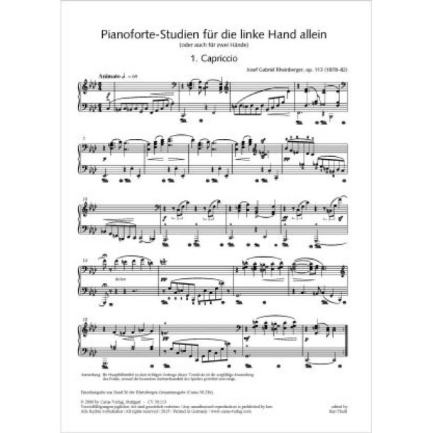 Pianoforte-Studien f&uuml;r die linke Hand allein