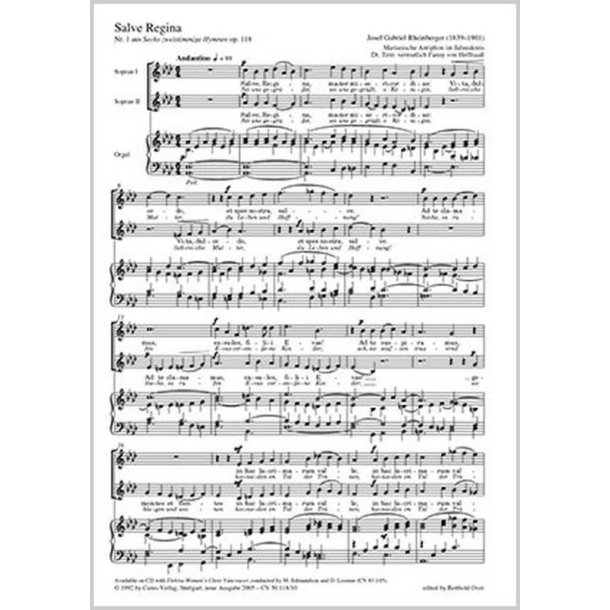 Salve Regina [Sei uns gegr&uuml;&szlig;et, o K&ouml;nigin] : aus: Sechs zweistimmige Hymnen