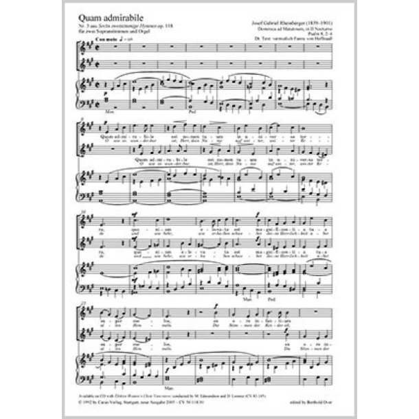 Quam admirabile : aus: Sechs zweistimmige Hymnen