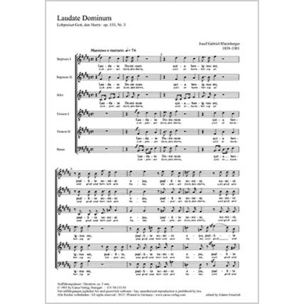Laudate Dominum [Lobpreiset Gott, den Herrn] : aus: Vier Motetten
