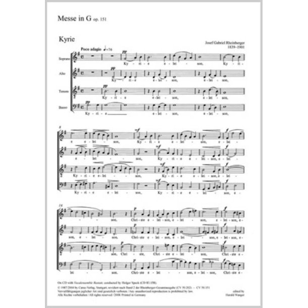 Missa St. Crucis in G (PA)