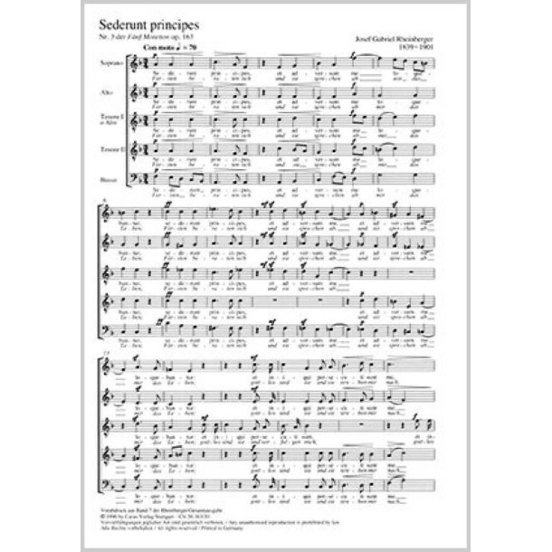 Sederunt principes [F&uuml;rsten beraten sich] : aus: F&uuml;nf Motetten