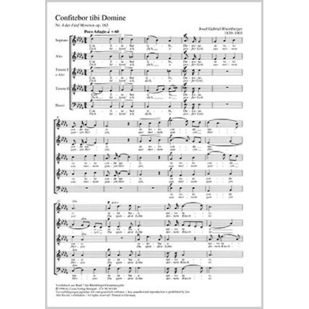 Confitebor tibi Domine [Dich bekenn' ich] : aus: F&uuml;nf Motetten