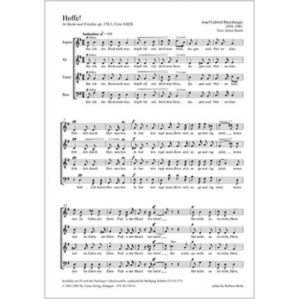 Rheinberger: Hoffe!- Herbstlied