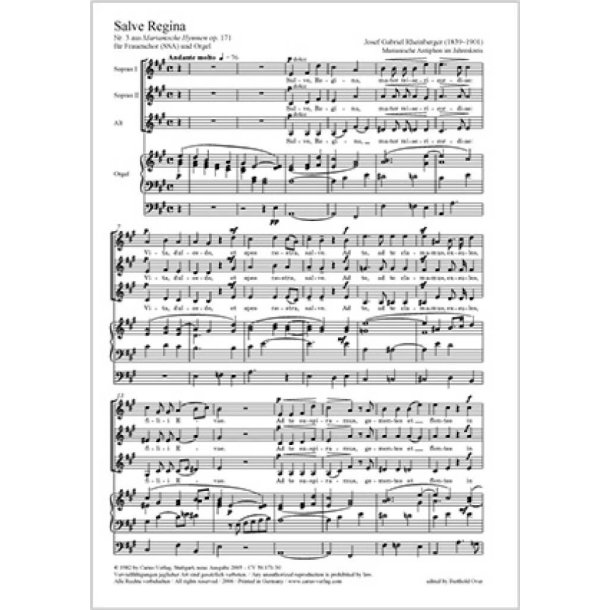 Salve Regina : aus: Sechs Marianische Hymnen