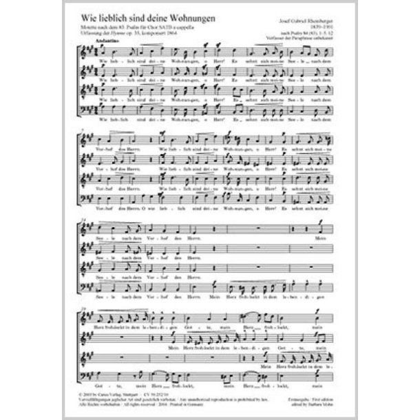 Wie lieblich sind deine Wohnungen : Hymne