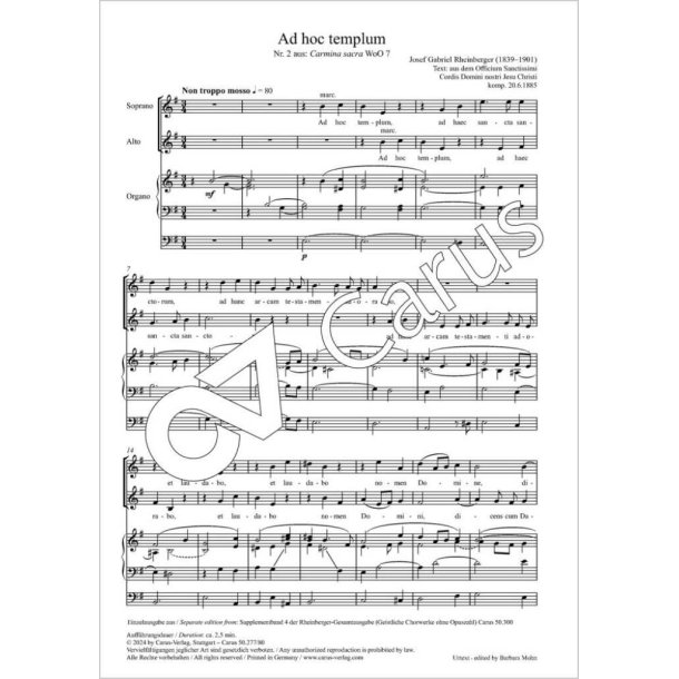 Ad hoc templum E minor - WoO 7,2 : from: Carmina Sacra