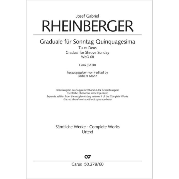Graduale f&uuml;r Sonntag Quinqugesima - WoO 68 : Tu es Deus f&uuml;r sunday Quinquagesima