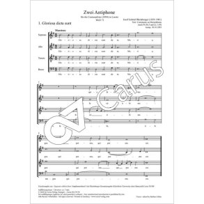 Two antiphons - WoO 71 : for the Centenary celebration in Loreto (1894) 1. Glorioso dicta sunt, 2. Gaudens gaudebo in Domino