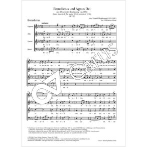 Benedictus and Agnus Dei JWV 57 : from: Mass in E flat, first version from 1856