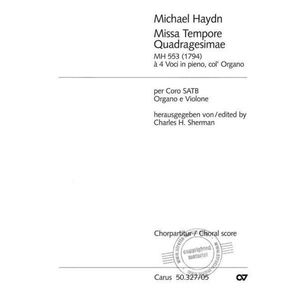 Missa Tempore Quadragesimae MH 553 : d-Moll