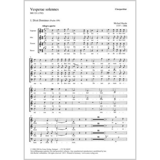 Vesperae solennes : C-Dur