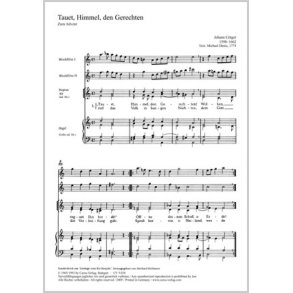 Tauet, Himmel, den Gerechten : d-Moll