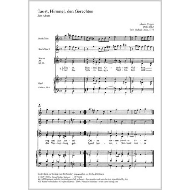 Tauet, Himmel, den Gerechten : d-Moll