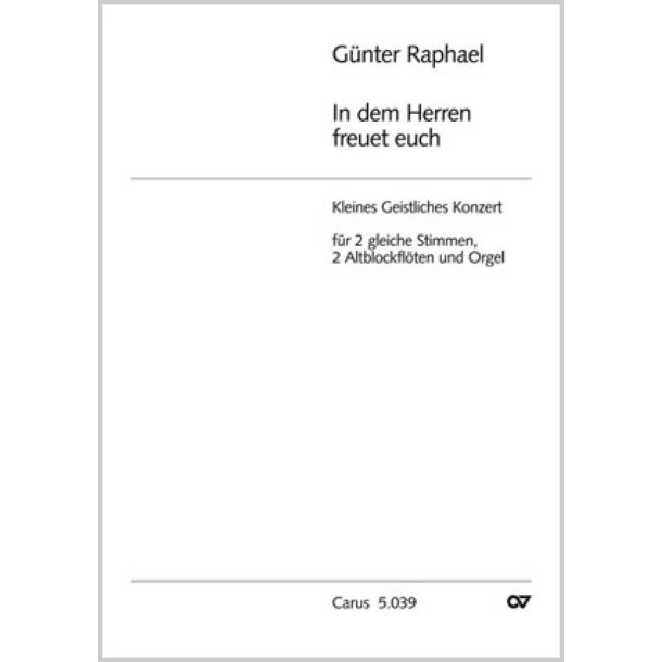 In dem Herren freuet euch : Kleines geistliches Konzert