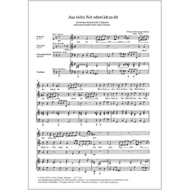 Aus tiefer Not schrei ich zu dir : aus: Opella Nova 1618, Teil 1