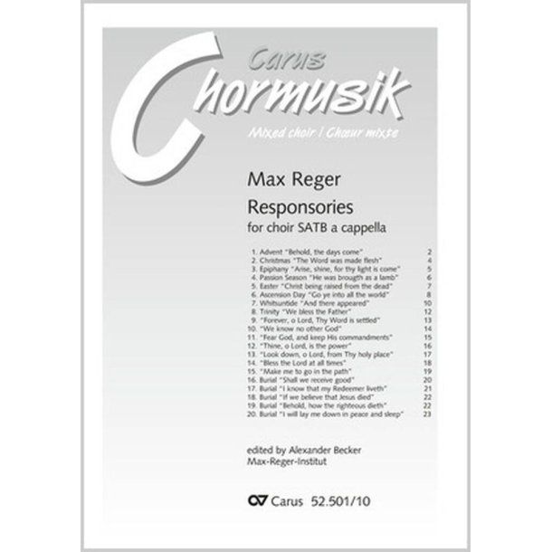 Reger: 20 Responsories [E]