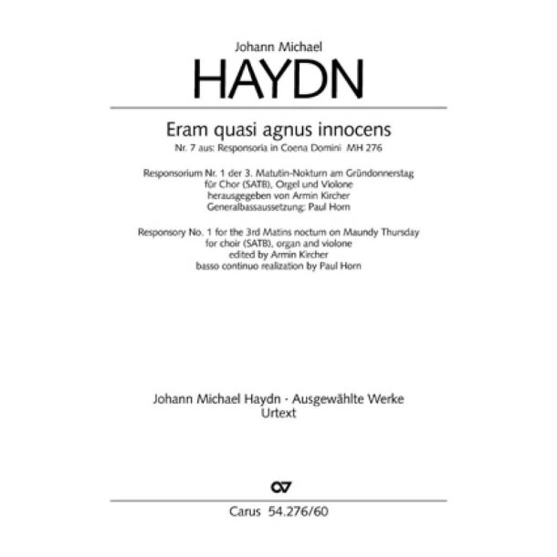 Eram quasi agnus innocens : aus: Responsoria in Coena Domini