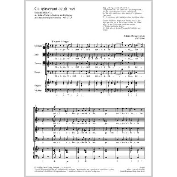 Caligaverunt oculi mei : aus: Responsoria in Parasceve