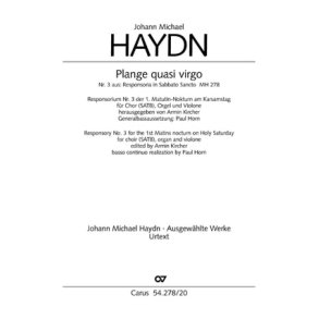 Plange quasi virgo : aus: Responsoria in Sabbato Sancto