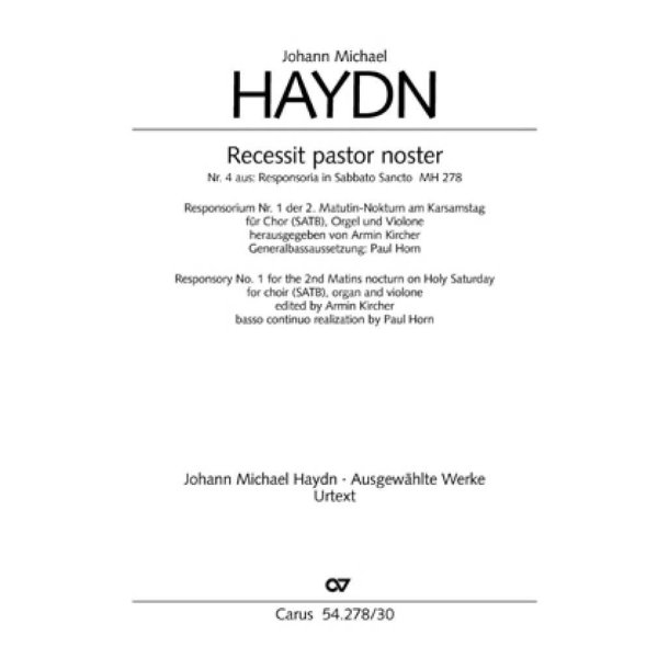 Recessit pastor noster : aus: Responsoria in Sabbato Sancto