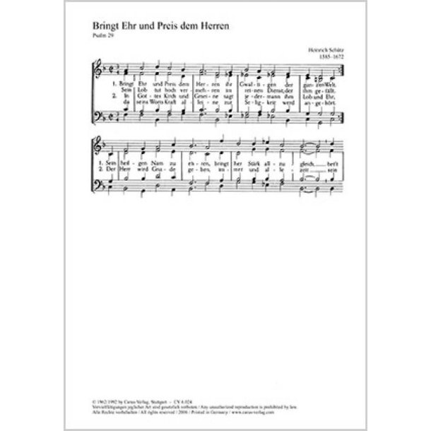 Bringt Ehr und Preis- Freuet euch des Herrn