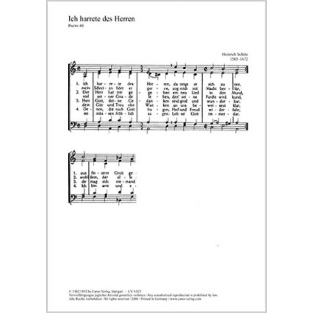Ich harrete des Herren- Ich will bei meinem Leben