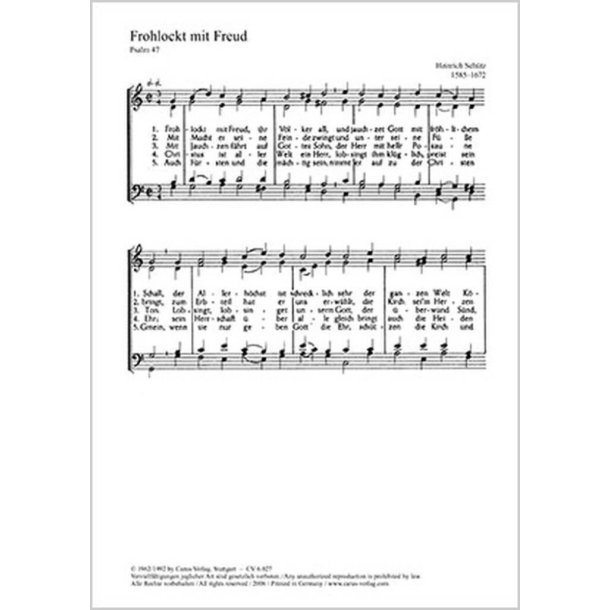 Sch&uuml;tz: Frohlockt mit Freud- Gro&szlig; ist der Herr