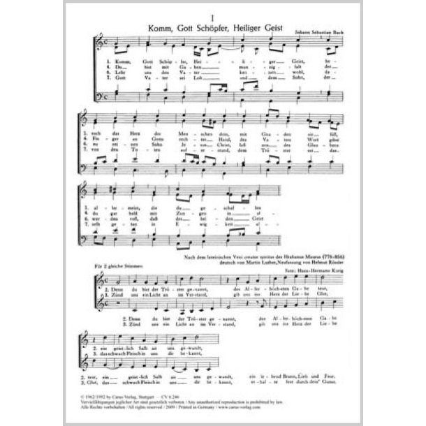 Sieben Chors&auml;tze von Bach, Kurig und Sch&uuml;tz