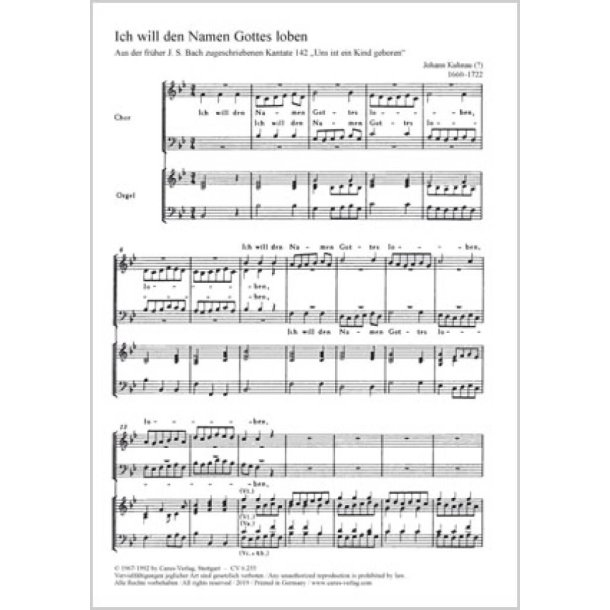 Ich will den Namen Gottes loben : Gloria sei dir gesungen