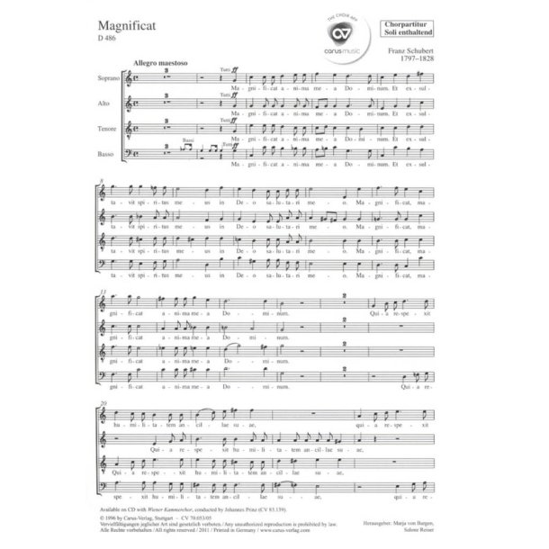 Magnificat in C : C-Dur