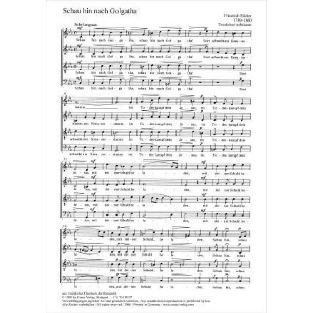 Schau hin nach Golgatha : c-Moll