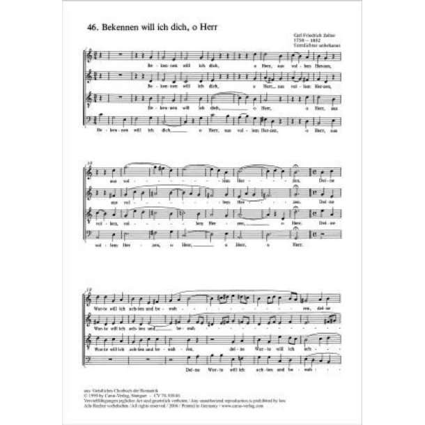 Bekennen will ich dich, o Herr : C-Dur