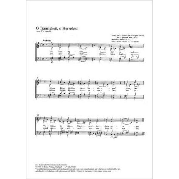 O Traurigkeit, o Herzeleid : aus: Via crucis
