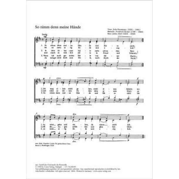 So nimm denn meine H&auml;nde : D-Dur