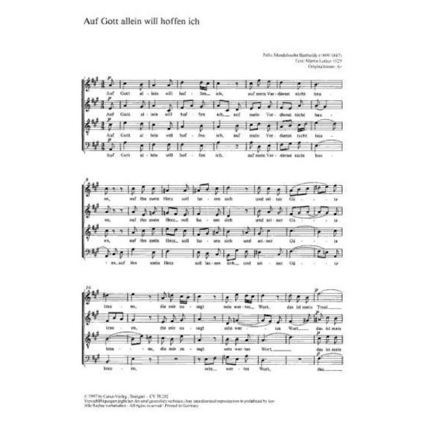 Mendelssohn: Auf Gott allein- Verleih uns Frieden