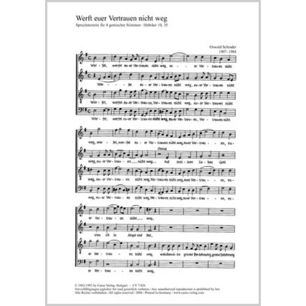 Werfet euer Vertrauen nicht weg