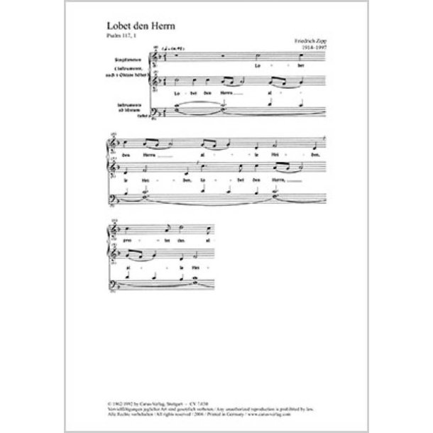 Lobet den Herrn : F-Dur