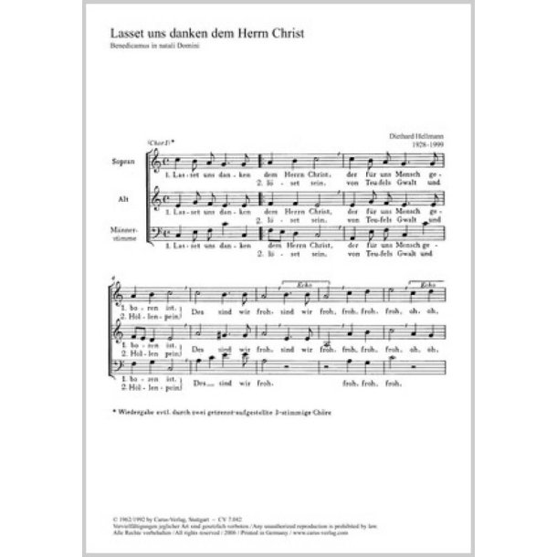Lasset uns danken dem Herrn Christ