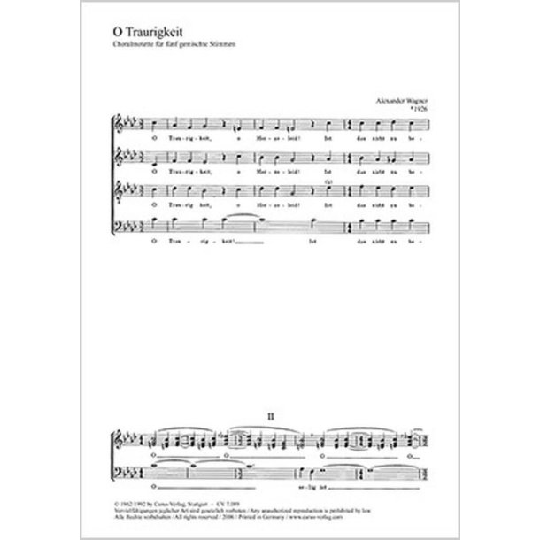 O Traurigkeit, o Herzeleid