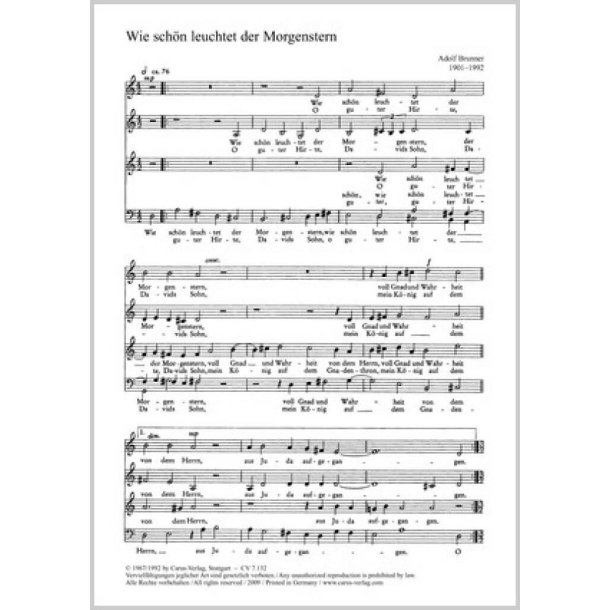 Wie sch&ouml;n leuchtet der Morgenstern : D-Dur
