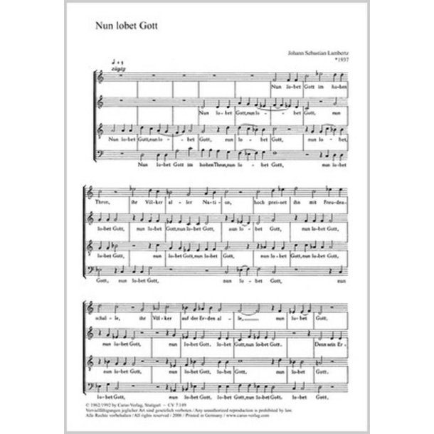 Nun lobet Gott im hohen Thron