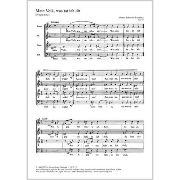 Mein Volk, was tat ich dir