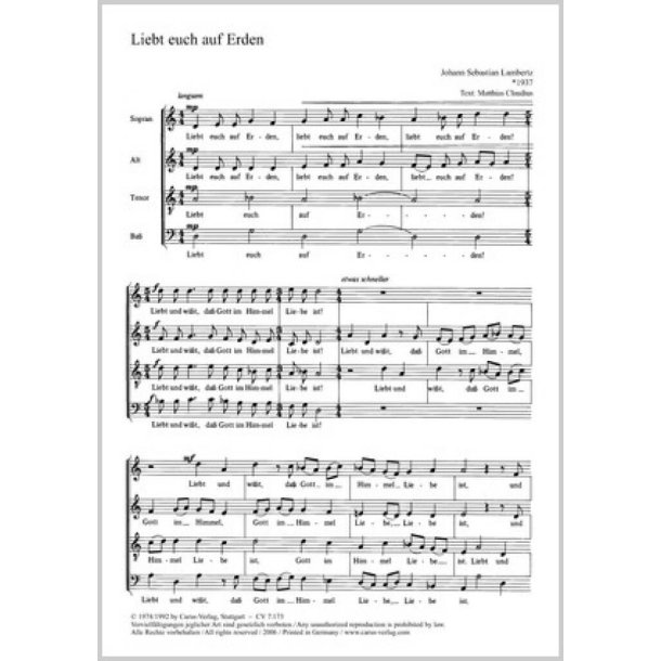 Liebet euch auf Erden