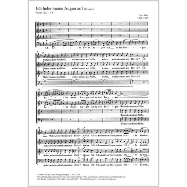 Ich hebe meine Augen auf : d-Moll