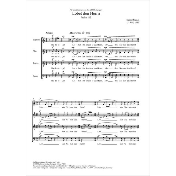Lobet den Herrn : Psalm 113 (composed for the Kammerchor of the HMDK Stuttgart)