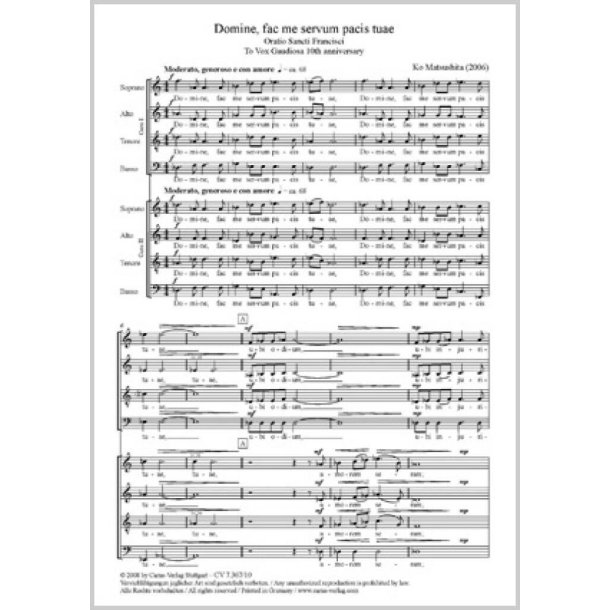 Domine, fac me servum pacis tuae : Oratio Sancti Francisci