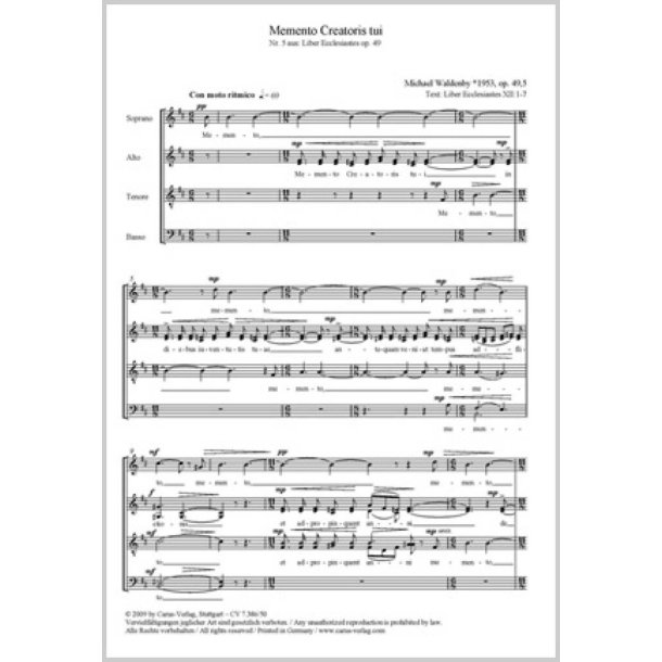 Memento Creatoris tui : h-Moll