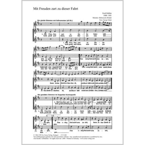 Nun komm, der Heiden Heiland : Mit Freuden zart